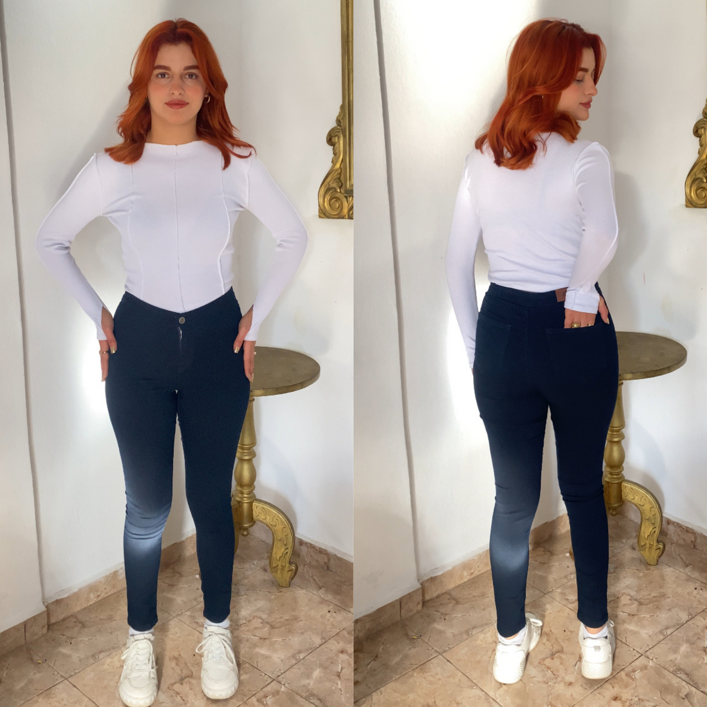 Série 8P Jean Skinny moullant à taille haute