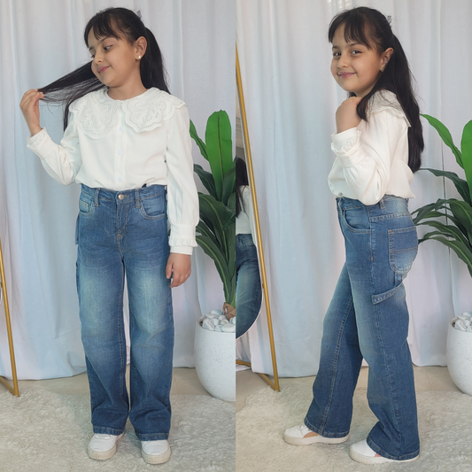 Baggy Fillette - Bleu foncé