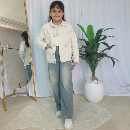 Baggy Fillette - Bleu dirty