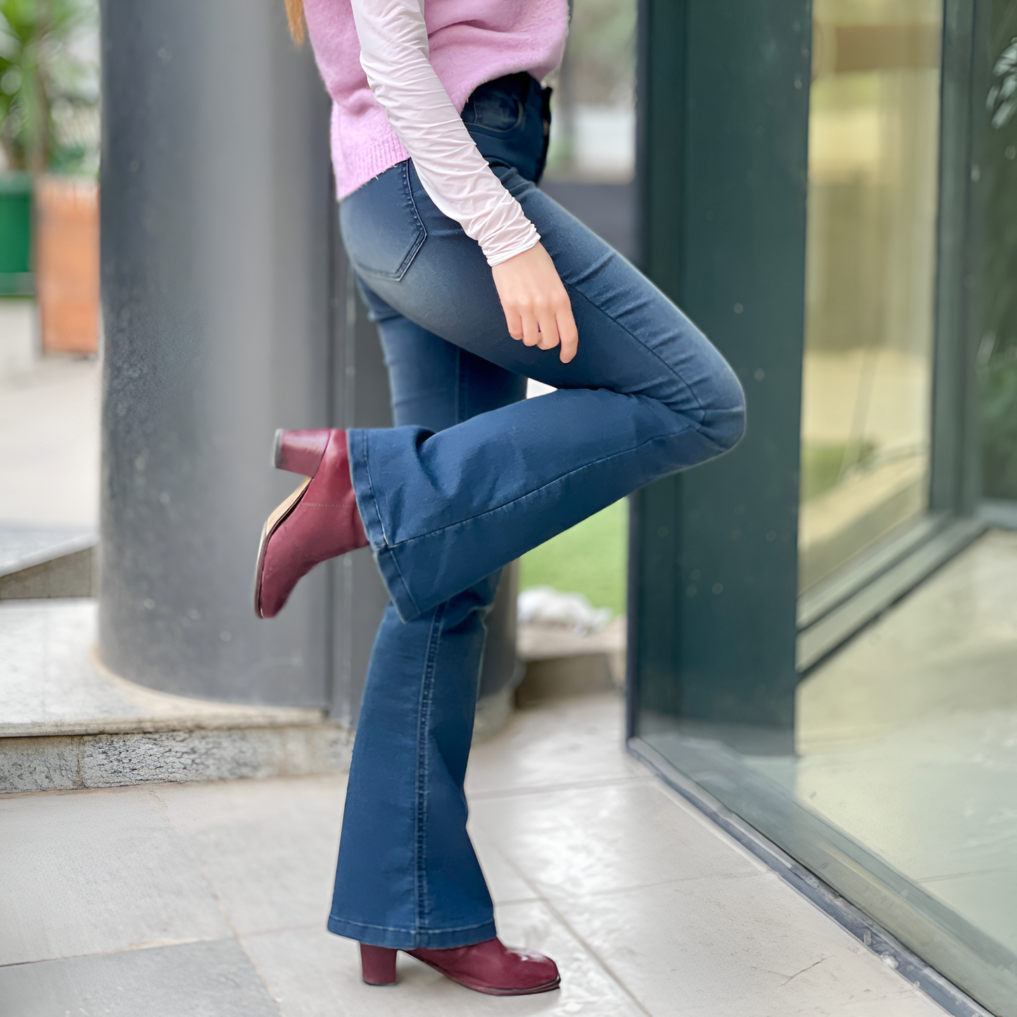 Jean extra flare taille haute