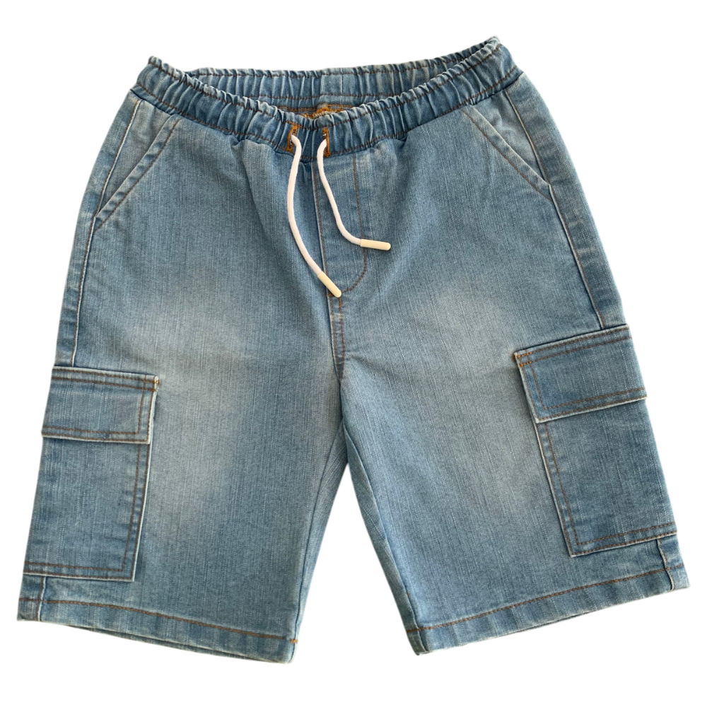 Short cargo en jean garçon