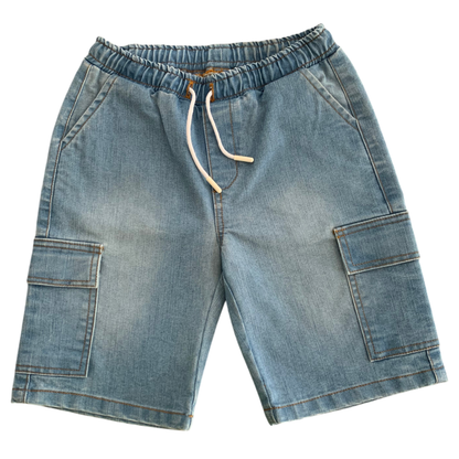 Short cargo en jean garçon