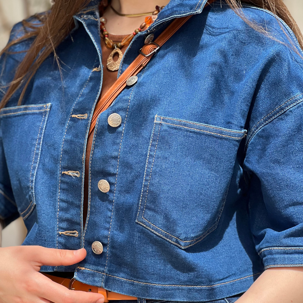 Veste Jean Demi manches