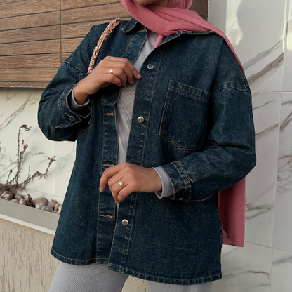 Surchemise jean à manches longues