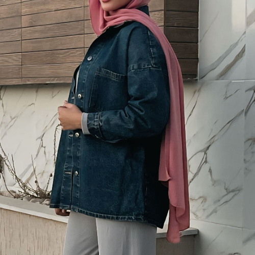 Surchemise jean à manches longues