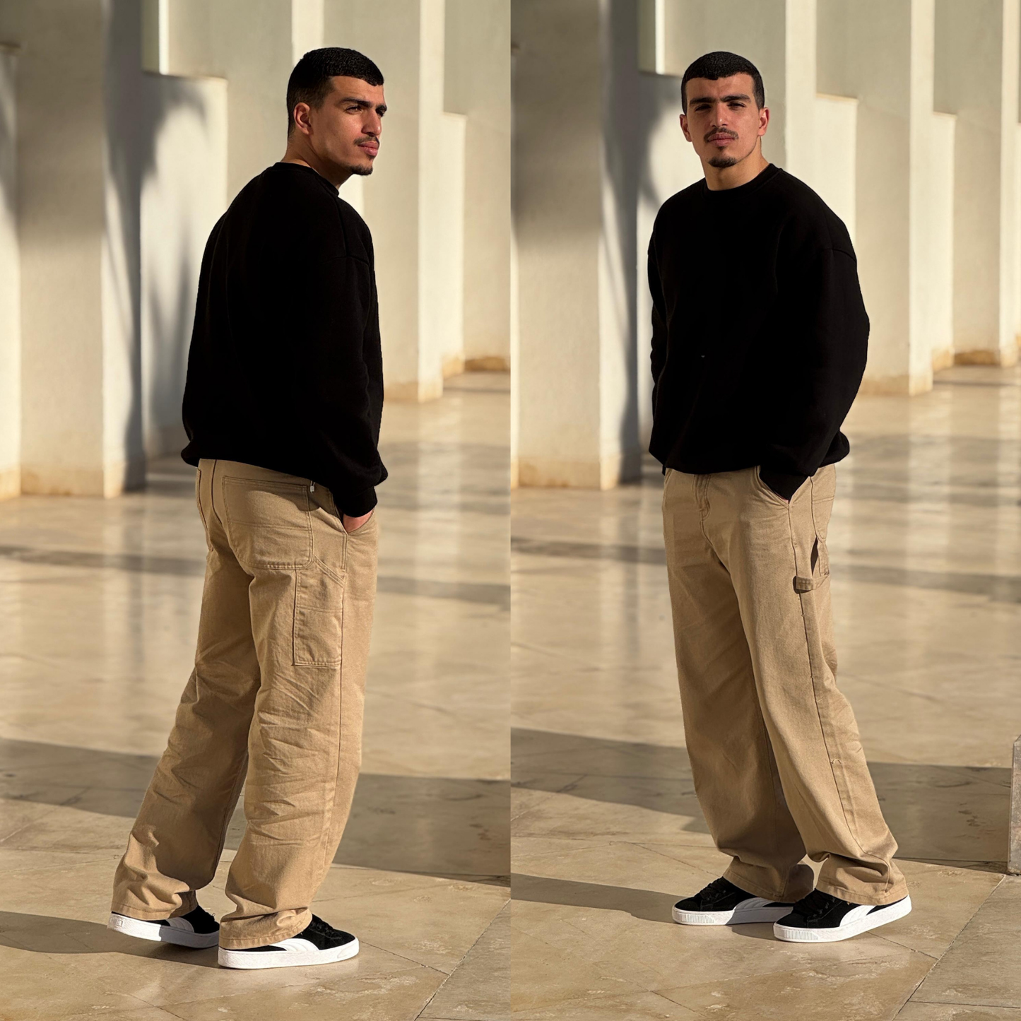 Jean baggy à poche marteau