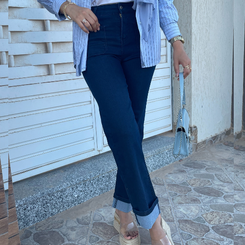 Jean straight avec révères grande taille