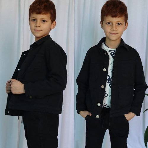 Veste jean avec capuche garçon