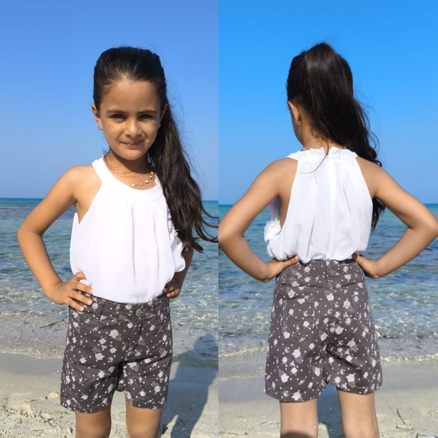 Short fillette à pois