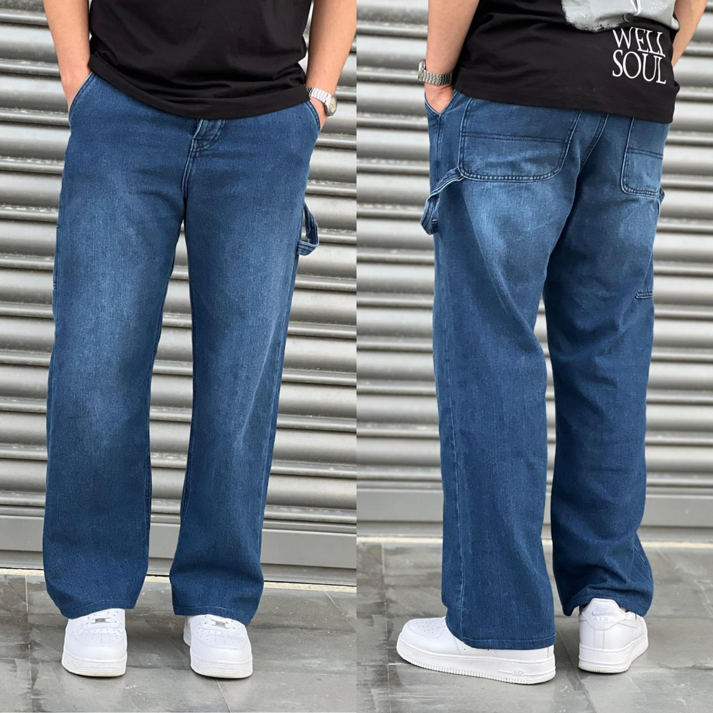 Jean baggy à poche marteau