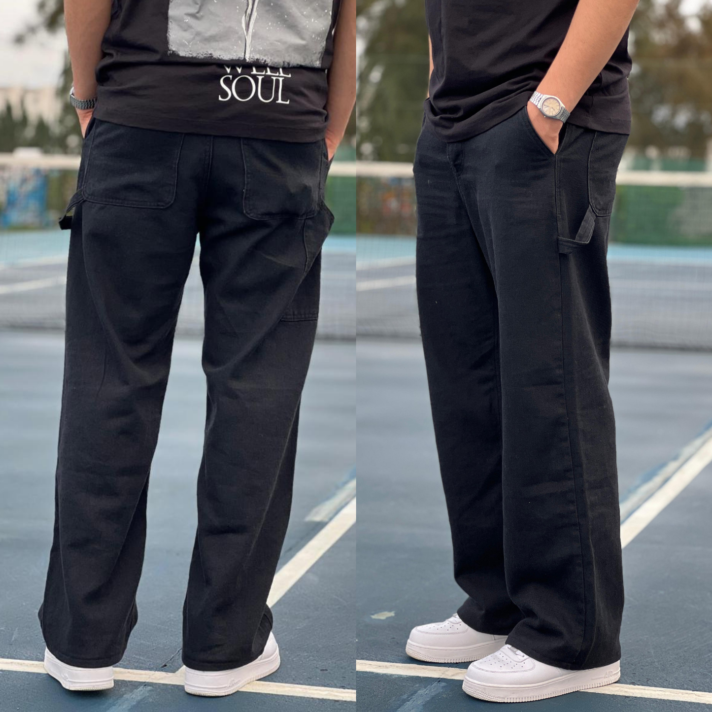 Jean baggy à poche marteau