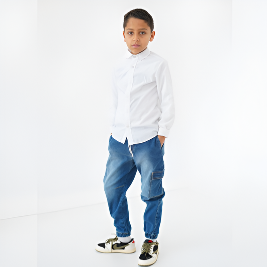 Cargo jogger jean garçon