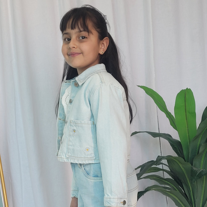 Veste jean avec broderie